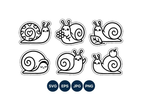 Download Cute Snail Line Art Vector - Line Collection