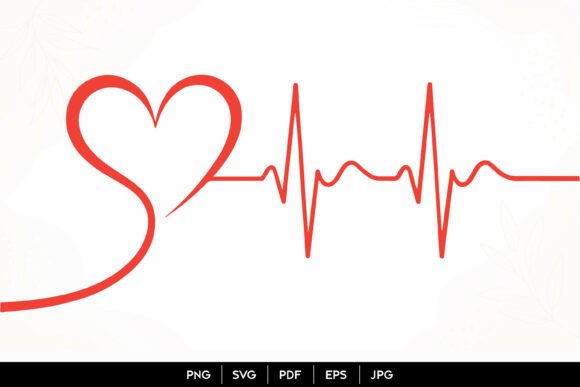 Download Heartbeat Heart Line SVG Design - Line Collection