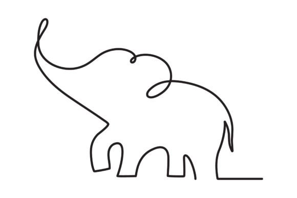 Download Active Elephant Continuous Line Drawing - Line Collection