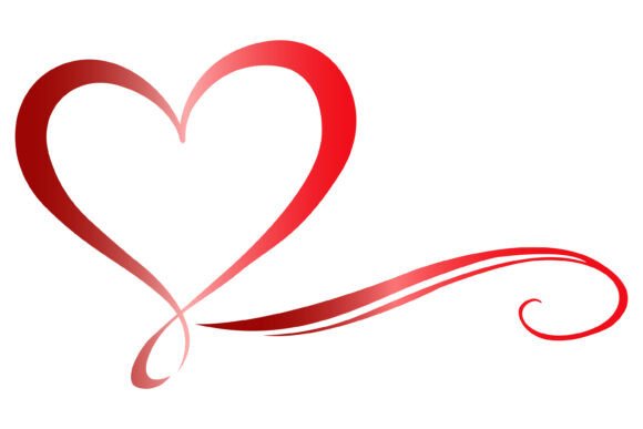Download Red Heart SVG Flourish Swirl Line Art - Line Collection