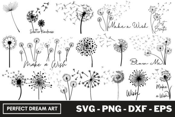 Download Dandelion Silhouette Bundles Outline - Line Collection