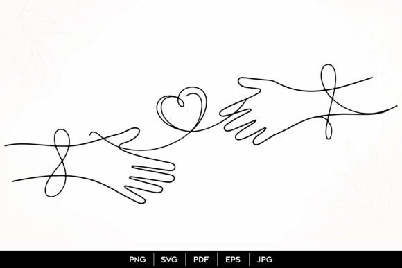 Download Helping Hands Heart Line Art SVG - Line Collection