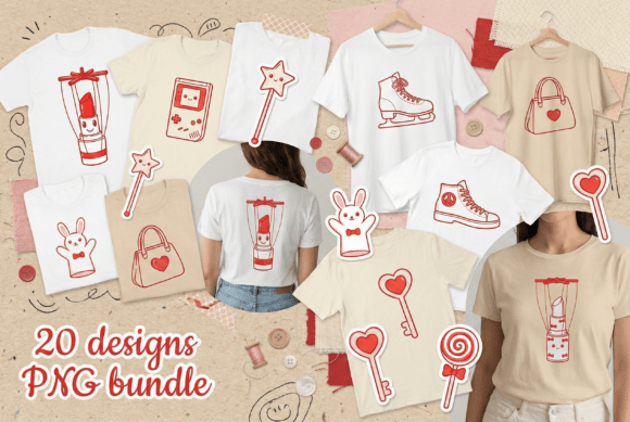Download Cute Valentine Line Art PNG Bundle - Line Collection