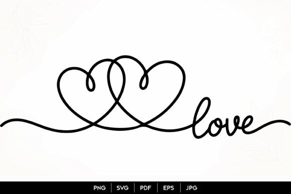 Download Double Heart Love One Line SVG - Line Collection