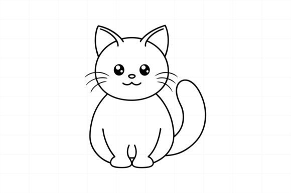 Download Kawaii Ragdoll Cat Line Art Illustration - Line Collection