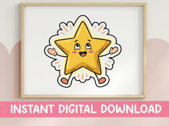 Download Happy Star Character Kawaii Sticker - Premium Bundle