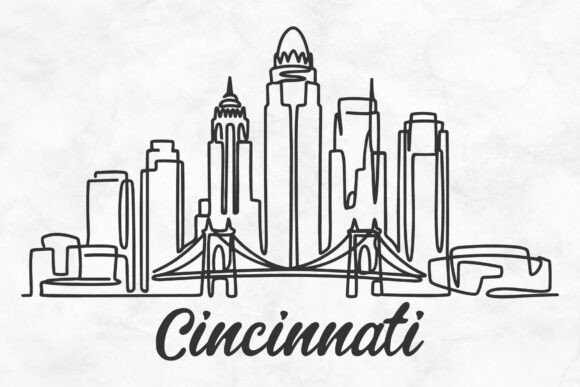 Download Cincinnati Skyline Minimalism Drawing - Line Collection