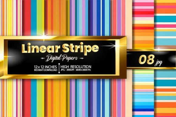 Download Linear Stripe Digital Papers - Line Collection