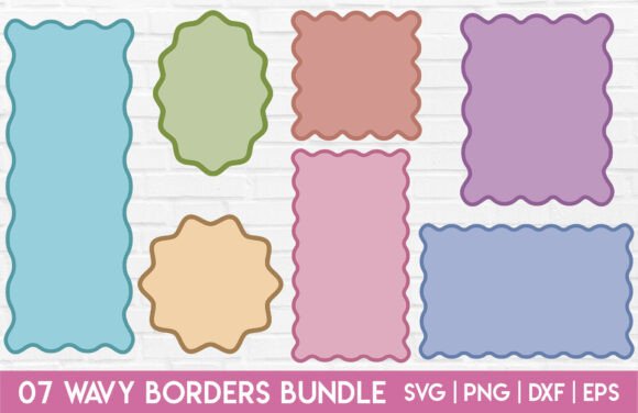 Download Wavy Border SVG Bundle Scalloped Shape - Border Collection