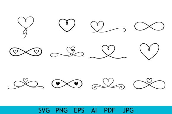 Download Elegant Heart Infinity Line Collection - Line Collection