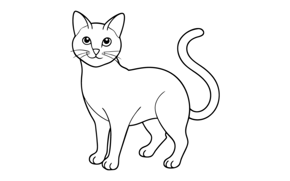 Download Cute Cat Line Art Drawing Coloring Page - Line Collection
