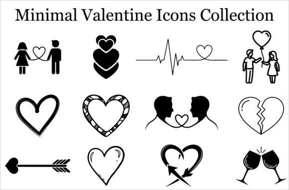 Download Valentine Line Art Clipart Bundle - Line Collection