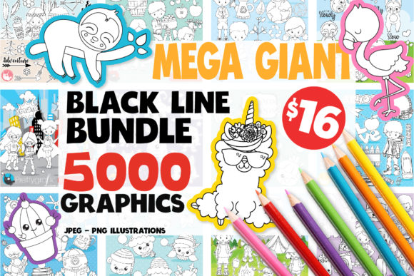 Download 5000 in 1 - Black Lines Mega Bundle - Line Collection
