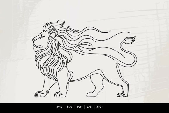 Download Majestic Lion Line Art SVG - Line Collection