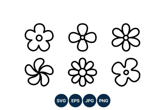 Download Simple Black White Flower Line Art - Line Collection