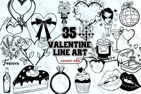Download Valentine Line Art PNG - Line Collection