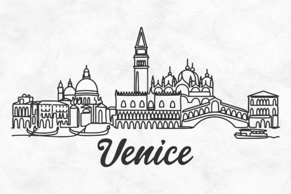 Download Venice Skyline Minimalism Drawing - Line Collection