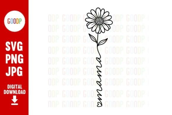 Download Mama Daisy Flower Line Art SVG - Line Collection