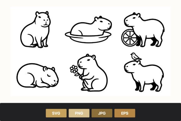 Download Capybara Line Art Animal Drawing - Line Collection