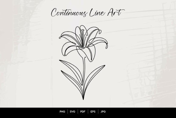 Download Lily Flower Continuous Line Art - Line Collection