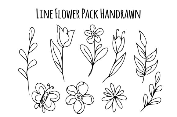 Download Line Flowers Set Hand Drawn Boho - Line Collection
