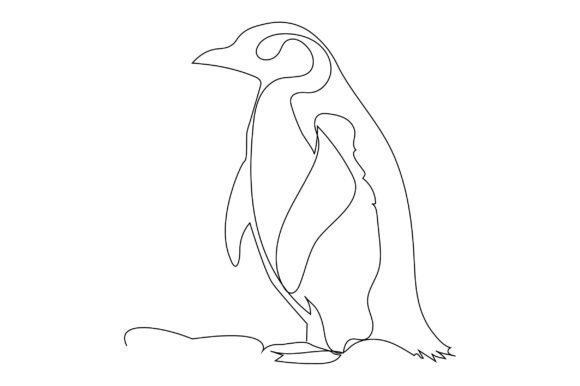 Download Single Line Art Animal Drawing Penguin - Line Collection