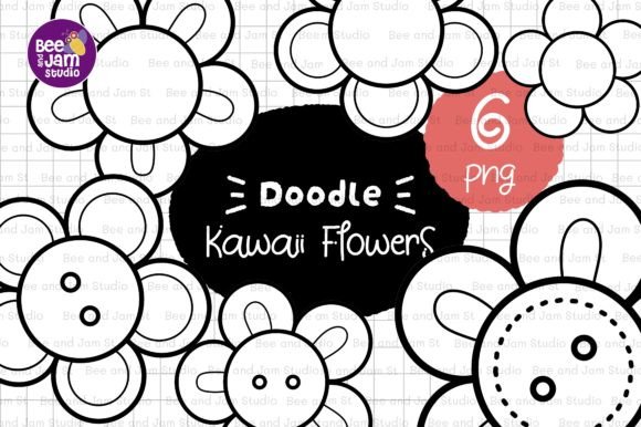 Download KDP Coloring Kawaii Flower Line Art - Line Collection