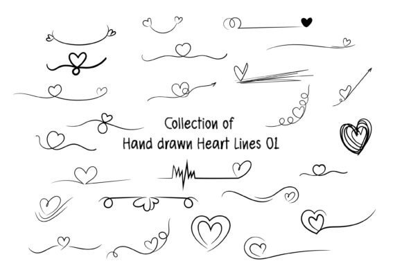 Download Freehand Heart Lines Bundle - Line Collection