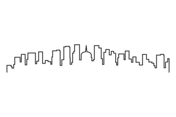 Download Cityscape Linear Silhouette. Minimal Urb - Line Collection