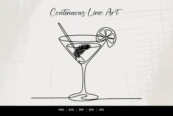 Download Continuous Line Cocktail Glass - Line Collection