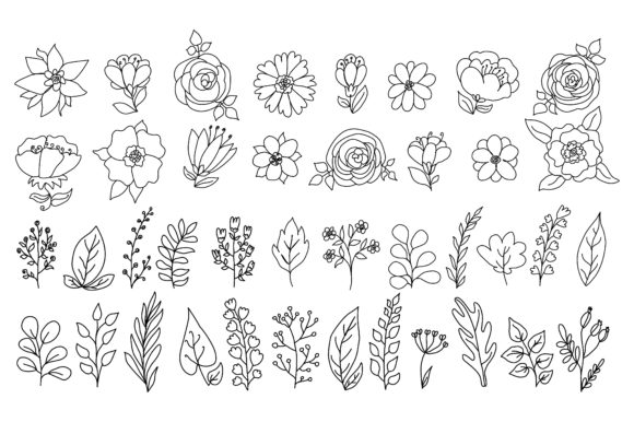 Download One Line Flowers Set - Line Collection