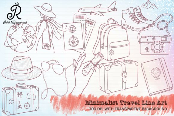 Download Minimalist Travel Line Art Clipart - Line Collection