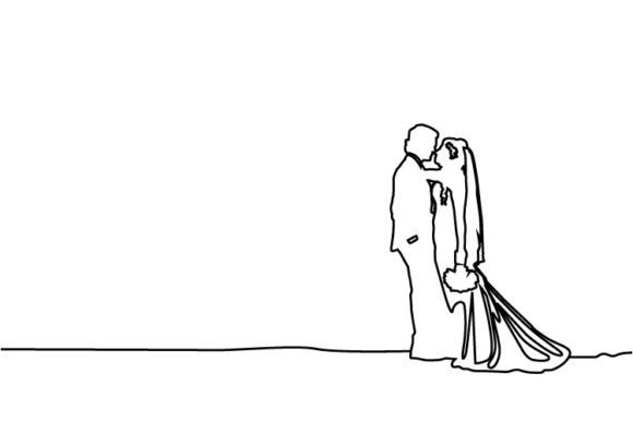 Download Abstract Line Art Couple Wedding Art - Line Collection