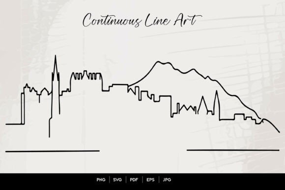 Download Edinburgh Skyline Continuous Line Art – - Line Collection
