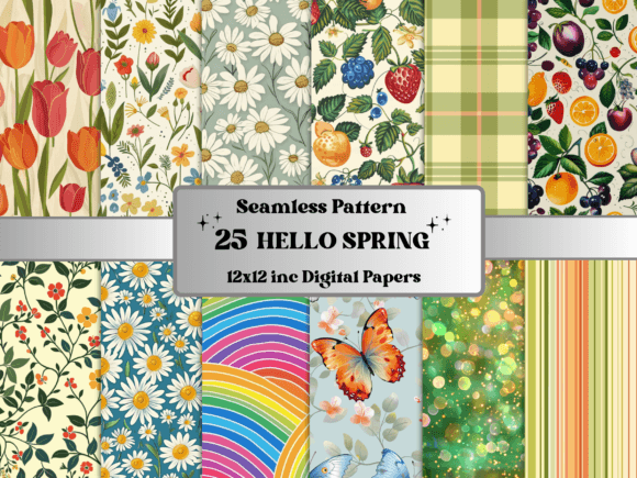 Download Seamless Hello Spring Pattern Paper - Spring pattern Collection