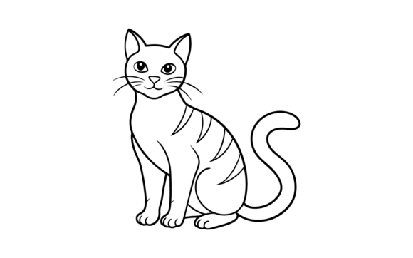 Download Cat Line Art Drawing Coloring Books - Line Collection