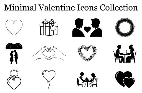 Download Valentine Line Art Clipart Bundle - Line Collection