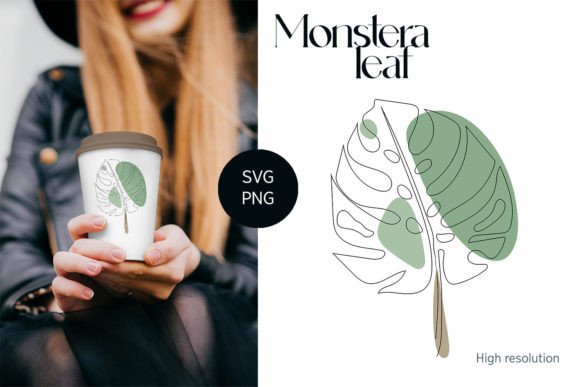Download Monstera Leaf One Line SVG &amp; PNG Art 2 - Line Collection