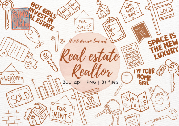 Download Real Estate Realtor Line Art Clipart PNG - Line Collection