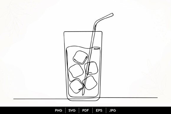 Download Cold Drink Glass Line Art SVG - Line Collection