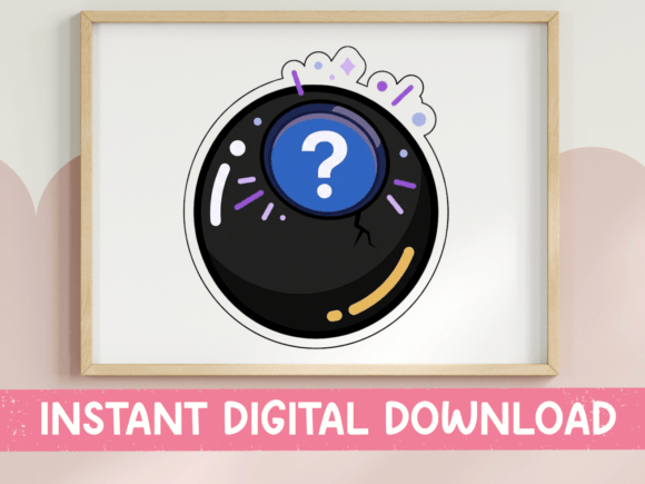 Download Magic 8 Ball Kawaii Sticker Design - Premium Bundle
