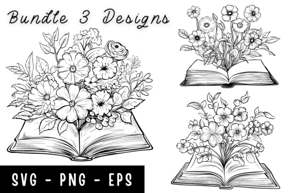 Download Book Flower Line Art Svg - Line Collection
