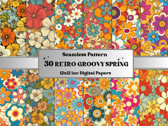 Download Seamless Retro Groovy Spring Pattern - Spring pattern Collection