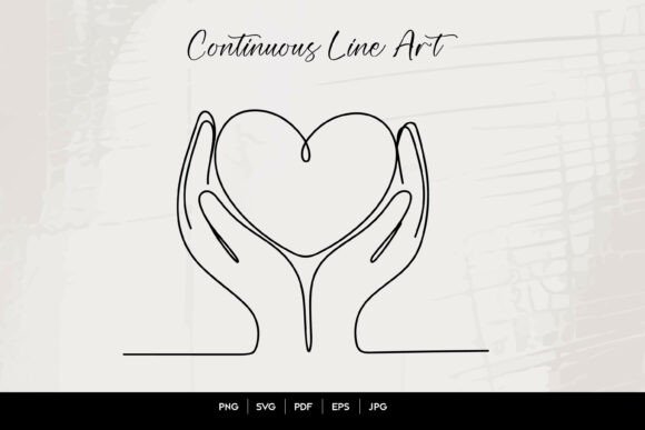 Download Hands Holding Heart Continuous Line Art - Line Collection