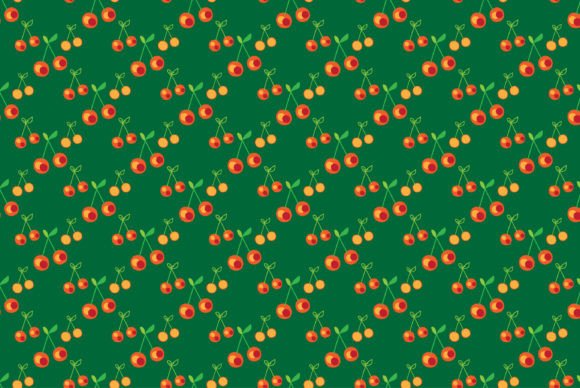 Download Cherry Seamless Pattern, Red Line Art on - Line Collection