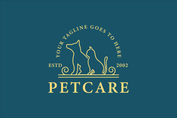 Download Dog and Cat Line Art Simple Logo Vector - Line Collection
