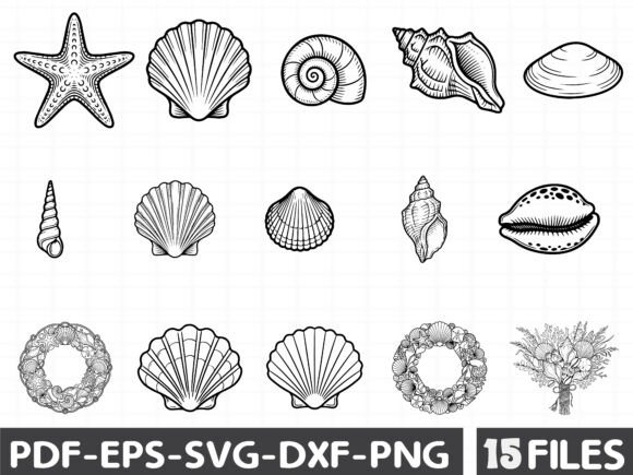 Download Coastal Seashell Svg Line Art - Line Collection