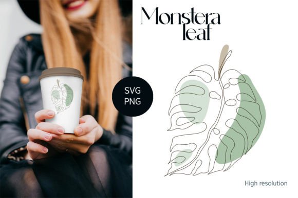 Download Monstera Leaf One Line SVG &amp; PNG Art - Line Collection