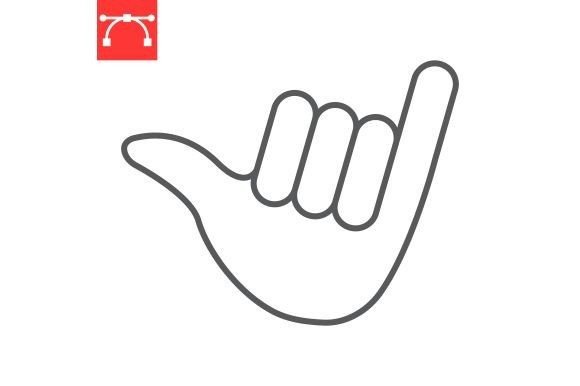 Download Hang Loose Gesture Line Icon - Line Collection