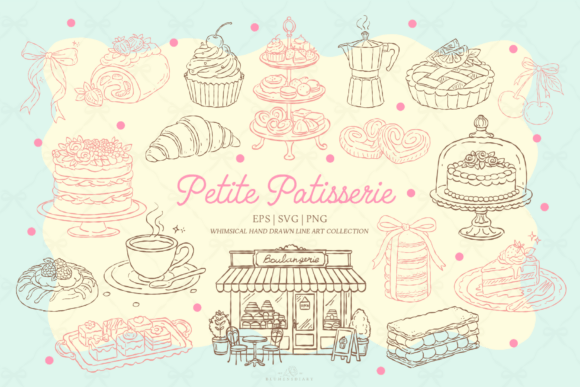 Download Patisserie Dessert Line Art Clipart - Line Collection